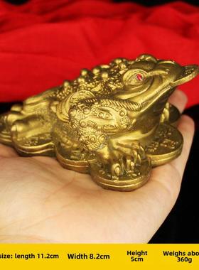 正品迷你铜蟾手蜍饰品聚宝盆三条腿和三腿金金蟾蜍铜金蝉家居装饰