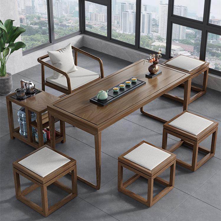 新中式实木茶桌家用客厅阳台桌椅组合一体办公室茶台桌子功夫茶桌,淘宝优惠券,粉丝福利购,淘宝优惠卷
