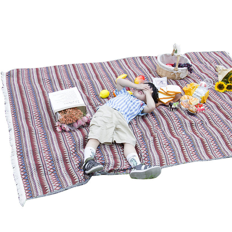 品质ins风波西米亚复古民族风涤棉色织野餐垫户外露营防潮垫,淘宝优惠券,粉丝福利购,淘宝优惠卷