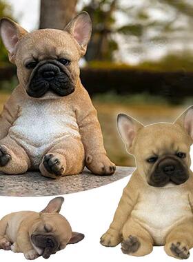 创意2022狗树脂摆狗件忧郁睡觉狗狗树桌面花园庭院装饰脂摆件