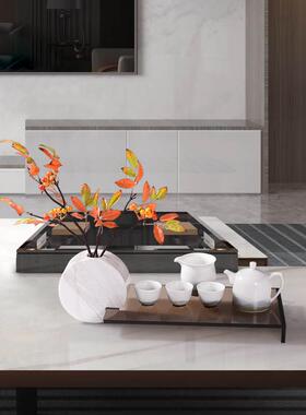 新中式茶日式客厅茶几创托意盘茶盘摆件托茶室样板间ML8774装饰品