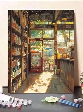 宫崎骏夏天数字油画diy手工填色治愈解压高颜值客厅装饰画送礼
