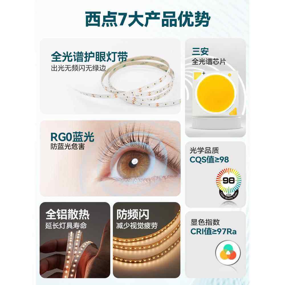 全光谱护眼灯带24v低蓝光客厅吊顶低压线条灯高显指97自粘led灯条,淘宝优惠券,粉丝福利购,淘宝优惠卷