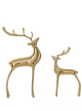 高档简约北欧铜酒柜公书柜电视柜关办室装饰轻奢现代玄艺术金属鹿