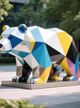 不锈钢几何雕塑动物雕塑户外园林广场大型景观雕塑摆件定制