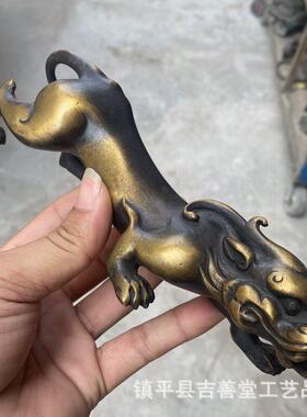 仿古螭龙摆件铜龙工艺品家居客厅桌面装饰工艺品铜貔貅笔架