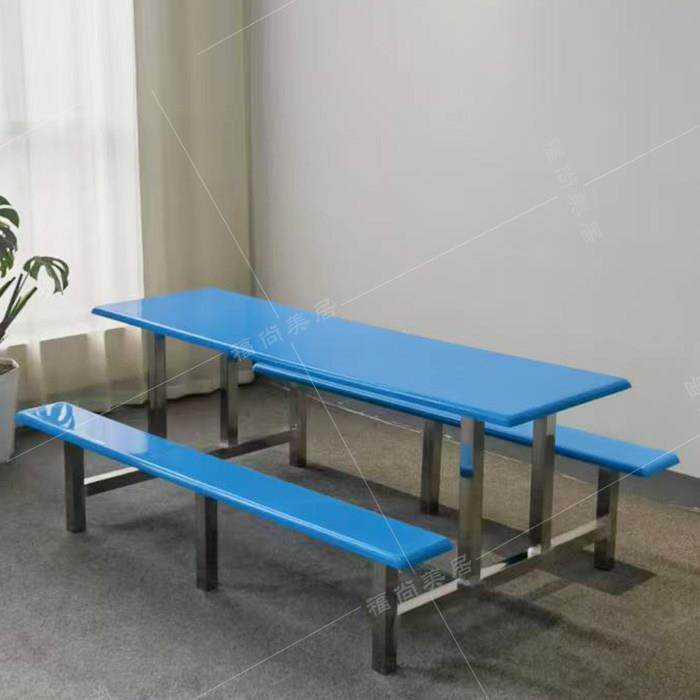 学校食堂餐桌椅组合工厂员工地小吃店不锈钢连身餐桌4人6人8人位,淘宝优惠券,粉丝福利购,淘宝优惠卷