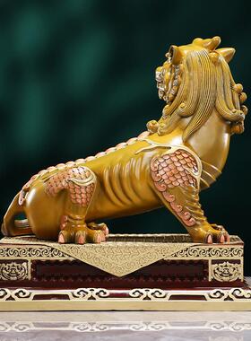热款 彩铜谛听九华山地藏王坐骑家居客厅办公室桌面瑞兽摆件