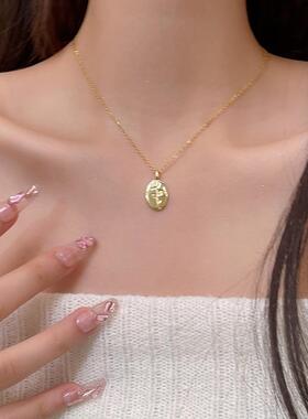 ins珍珠爱心钛钢项链百搭项链