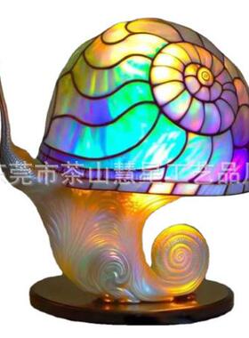 跨境新款家庭装饰蘑菇台灯创意七彩卧室床头花复古摆件创意灯植物