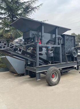 供应大小型油电两用建筑垃圾移动式颚式破碎机 河卵石青石制砂机
