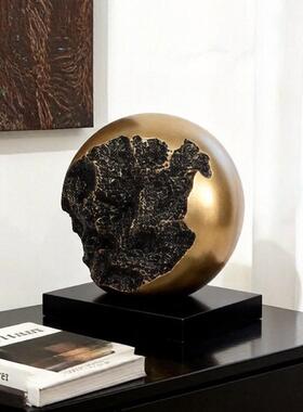 意式中古风树脂防铜球繁星雕塑工艺摆件售楼部样板房软装家居饰品