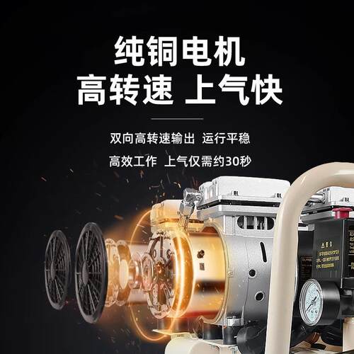 奥突斯静音空压机打气泵空气压缩机220V60HZ外贸木工喷漆工业级 - 图1