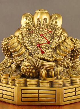 铜黄铜卦WVM八金蟾摆件客厅三足金蟾蜍客厅玄铜三脚金蝉开关业礼