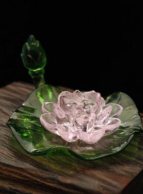 家用室内装饰品檀香香炉七宝琉璃香炉粉莲香炉琉璃莲花塔香炉