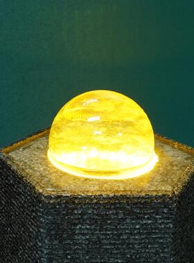 滚动风水球水晶球流水开业礼物招财摆件造景公司大厅石头喷泉景观