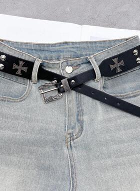 rivet cross metal belt is retro 铆钉十字架金属皮带覆古