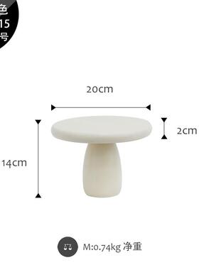 高档莫兰迪色调装糕饰摆格轻奢风 小蘑菇造型蛋件盘 北欧风木制托