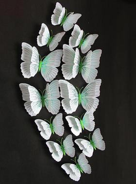 补洞眼墙贴遮丑彩色蝴蝶立体墙面装饰蝴蝶品蝴蝶流光溢彩双层