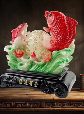 福运有余 客厅玄关酒柜电视柜桌面装饰摆设中式高档家居摆件