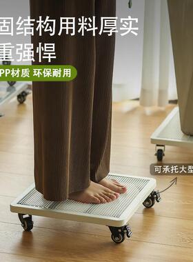 带刹车万向轮静音轮移动花盆托盘铁艺加厚特大号正方形底座带滚云