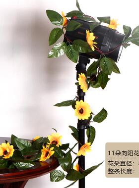 彷真樱花藤条空调装饰水管道遮挡壁挂藤蔓植物假绢花缠绕塑料管子