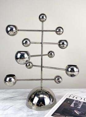 奢旋现代创意层轻多层转叠烛台NHW金属浪漫装饰摆件餐桌样板间装