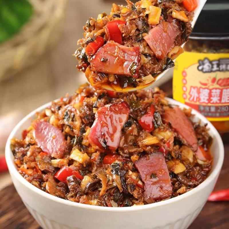 即食腊肉外婆菜下饭菜湖南特产瓶装下饭神器真很好吃很下饭