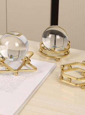 时来运转白色水晶球摆件家居客厅招财轻奢书房玄关酒柜摆设装饰品