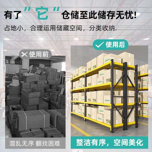 重型仓储货架置物架多层仓库货物架快递超市家用储物架收纳铁架子 - 图2