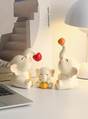 吉祥如意一家三口大象摆件客厅玄关电视柜酒柜装饰品搬家乔迁礼物