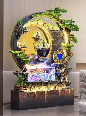 型假山流tb-74302大水喷泉风鱼缸玄关水景饰墙屏客厅庭院景观装品
