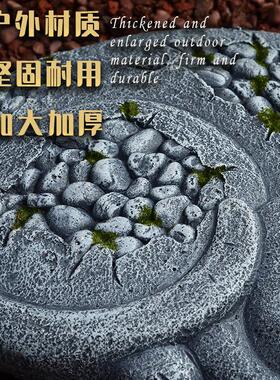 庭院摆件花园装饰品脚踏石汀步道石头阳台草坪垫脚别墅创意小猫咪