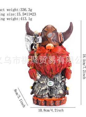 跨境万圣节维京勇士牛头人侏儒树脂工艺品摆件家居创意装饰摆件