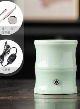 定时调温 电子檀香炉 家用室内薰香炉 沉香炉 插电香薰灯木屑粉盖