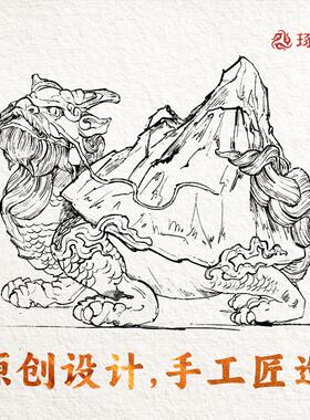 神兽霸下｜琢匠家居装饰品龙龟桌面摆件镇纸文玩青铜赑屃模型茶宠