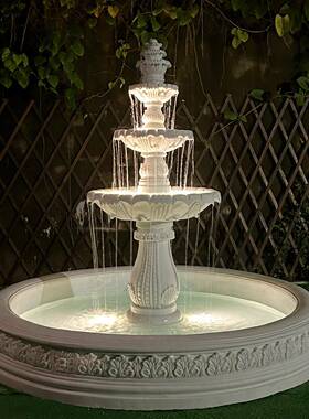 欧式户外庭院装饰摆件园林别墅阳台花园喷泉流水池婚庆树脂许愿