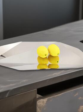 简约现代镜面不锈钢几何折角半圆形摆件样板间客厅玄关桌面装饰品