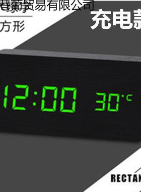 2020复古木质闹E钟静音学生L夜电子钟时光尚D木头钟客厅床头座钟2