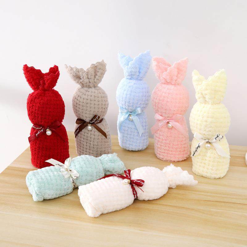 珊瑚绒小兔子造型毛巾伴手礼婚礼生日回礼喜铺店节日开业创意礼品,淘宝优惠券,粉丝福利购,淘宝优惠卷