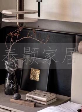 现代简约样板房床头柜飘窗大理石花瓶插花装饰画香薰组合装饰摆件