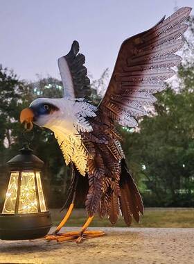 家老内居装饰艺术摆件动物#067展翅造型展翅鹰铁艺能工艺品室外太