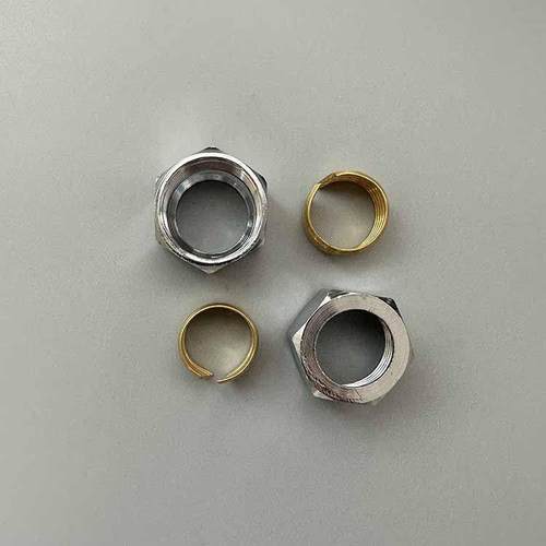 太阳能明装混水阀快接螺帽4分1216通用管卡铝塑阀螺帽接头配件 - 图0