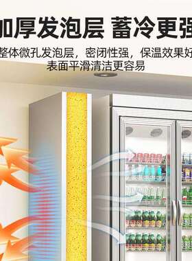 猛世分体式饮料柜冷藏展示冰柜超市三开门五门四门冰箱商用