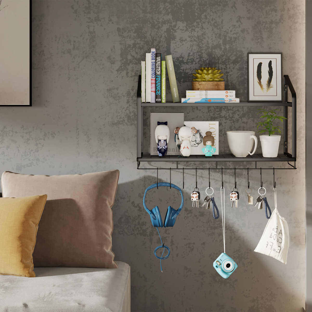 中凰置物架落地多层收纳架家用书架客厅零食卧室阳台厨房铁艺架子,淘宝优惠券,粉丝福利购,淘宝优惠卷