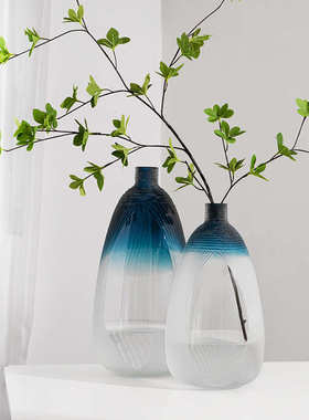 马醉木吊钟大肚花瓶透明玻璃小口北欧客厅插花摆件水培水养大花瓶