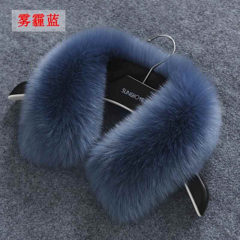 毛领单卖通用狐狸毛大毛领子秋冬保暖百搭棉衣呢大衣女士替换 - 图1