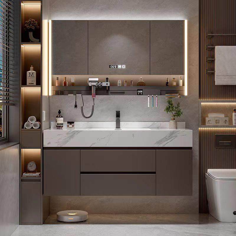 现代简约浴室柜组合岩板陶瓷无缝一体盆洗手间洗漱台洗脸盆洗手盆,淘宝优惠券,粉丝福利购,淘宝优惠卷