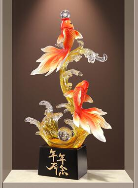 客厅年年有余锦鲤鱼玄关大摆件家居电视柜壁龛高档装饰品乔迁礼物