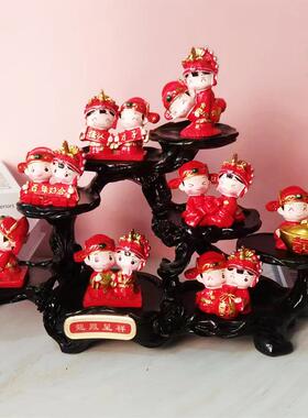 件套八新凤冠八套摆桌面件新婚送新新人摆饰娘订婚结婚婚房布置装